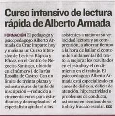 Información adicional sobre el curso de lectura